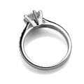 Luxury 925 Sterling Silver Classic Ring for Women Six claw jewelry simple 70ct diamond ring imitation diamond women's ring