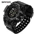 SANDA 6229 Men Outdoor Sports Watch Waterproof Analog Digital Show Multifunction Big Dial Electronic Wristwatch style Male Cloc
