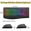 FocusOnPC K787 2.4G Tri-Mode Wireless Gaming Keyboard, 104 Keys RGB Backlit, Ergonomic USB-C Plug-and-Play Keyboard, 1900mAh Battery, Auto Sleep & Low Battery Alert, Silent Typing for Game