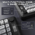 ATTACK SHARK M75 Wireless Membrane Gaming Keyboard with Knob&OLED Display Bluetooth/2.4Ghz Rainbow Backlit Gradient PBT Keycaps