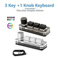 Mini Keyboard 3 Keys 1 Knob RGB Programming Macro Mechanical Keyboard Gaming Custom Switch Portable Keypad For Photoshop