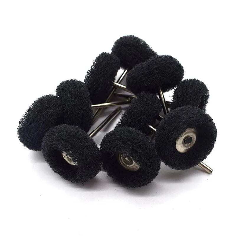 10PCS Jewelry Polishing Wheel Cloth Cotton Wool Brass Steel Wire Abrasive Brush For Rotary Tools 2.35 Shank