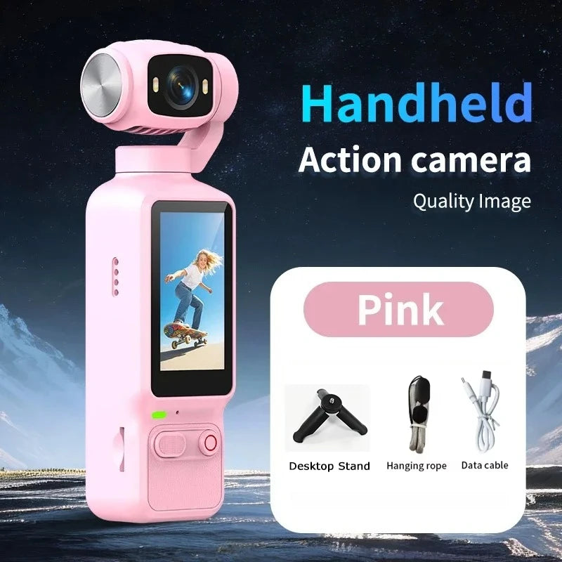 HD 4K Action Camera 180 Degree Rotatable For Vlog YouTube Tiktok Girls Record Life Video Recording Entry Portable Action Camera