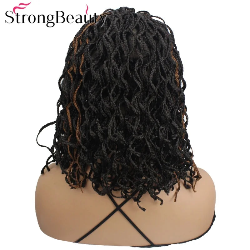 StrongBeauty Full Double Lace Glueless Braided Wig Square Knotless Box Braided Wigs Women Wig with Baby Hair 16"