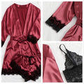 Women's Four-Piece Lace Camisole Nightwear Set with Robe | SAMAG