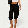 Women Sweatpants Capri Pants Casual Solid Elastic Waist - View 11 | SAMAG