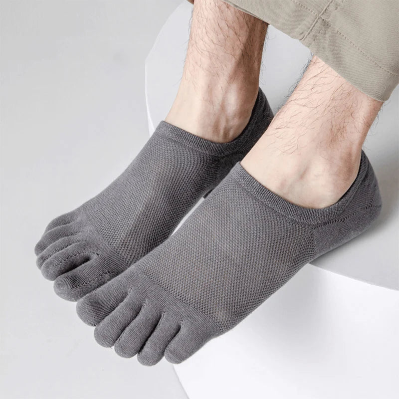 3 Pairs/lot Men's Socks Breathable Sweat Novelty Toe | SAMAG