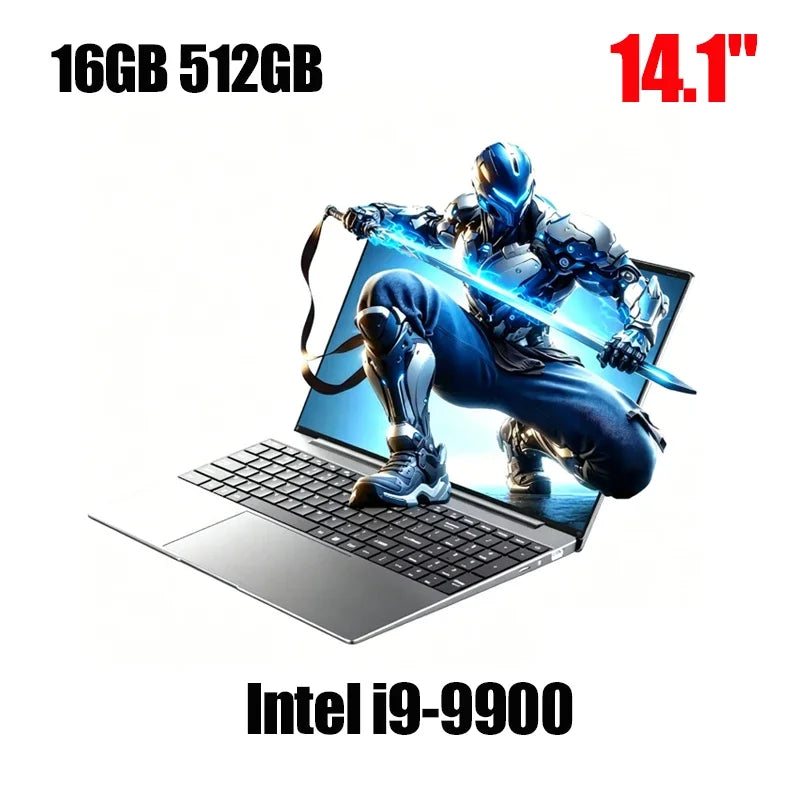 14.1" Gaming Laptop Intel Core I9-9900 32GB+2TB Windows 11 1920x1080 HD Backlit Keyboard Ultra Slim Notebook Computer Office PC