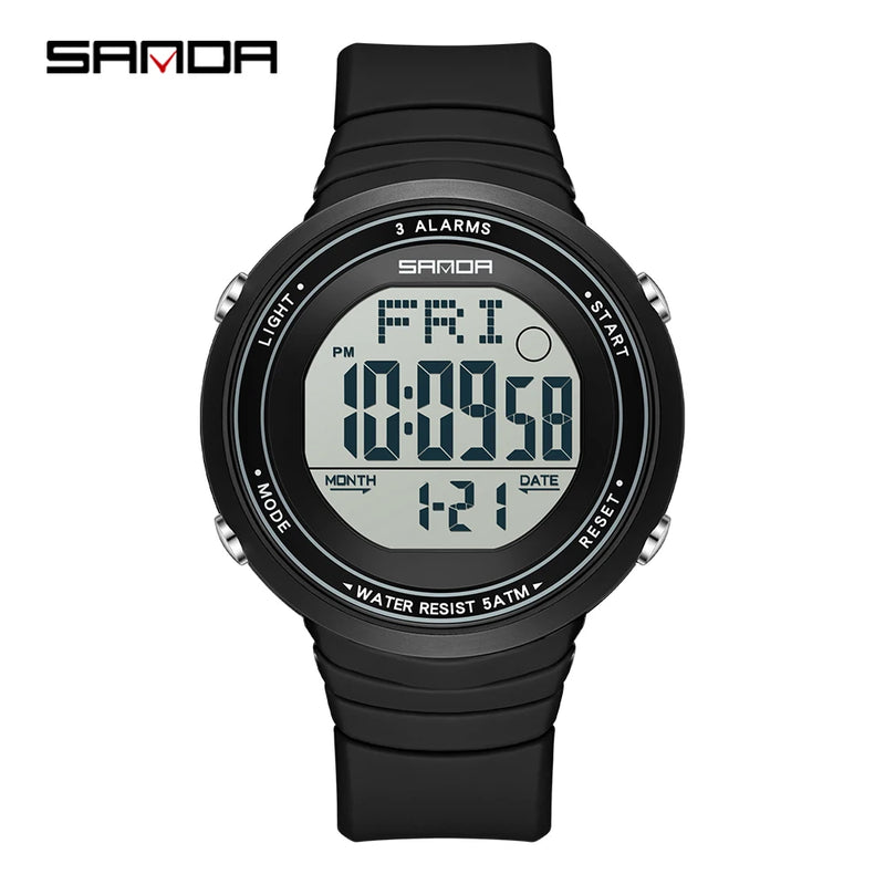SANDA Digital Sport Watch for Men Military Electronic Waterproof Student LED Wristwatches Alarm Clock - Visuel 7 | SAMAG