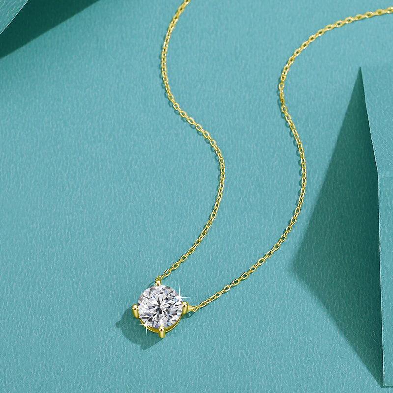 14K Gold Filled D VVS1 Moissanite Necklaces for Women Solitaire Pandent Diamond GRA Certified AU585 K - Visuel 2 | SAMAG