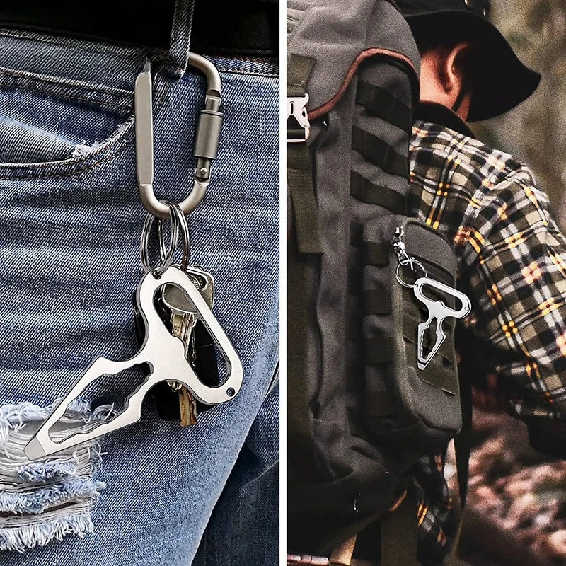 Self Defense Weapons Outdoor EDC Survival Tool Defence Personal Keychian Stinger Bottle Combination Opener Wrench for Men Women