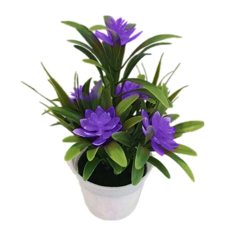 Artificial Flowers Plant Pot Simulate Fake Plastic Flowers Home Office Decor Gift Desktop Bonsai Wedding Party Balcony Ornaments