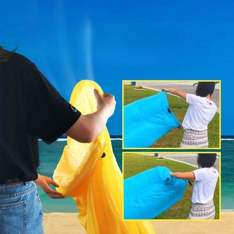 Inflatable Sofa Beach Air Sofa Folding Camping Inflatable Sofa Bed Sleeping Bag Single