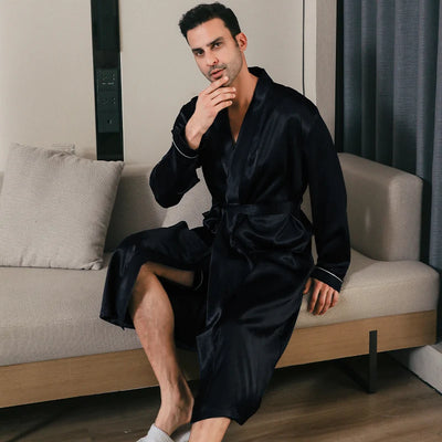 Pajama men's spring and autumn silk thin style oversized | SAMAG