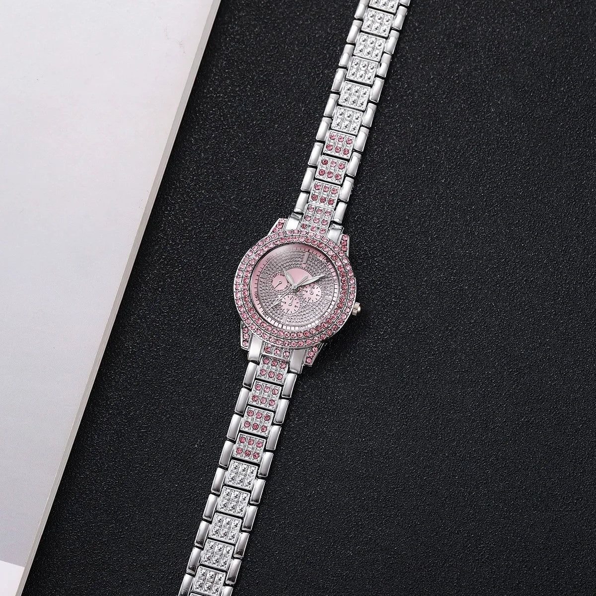 1/3PCS Luxury Rhinestone Women Watch Diamond Jewelry Set Elegant Steel Ladies Quartz Wristwatch Reloj Mujer（Without Box）