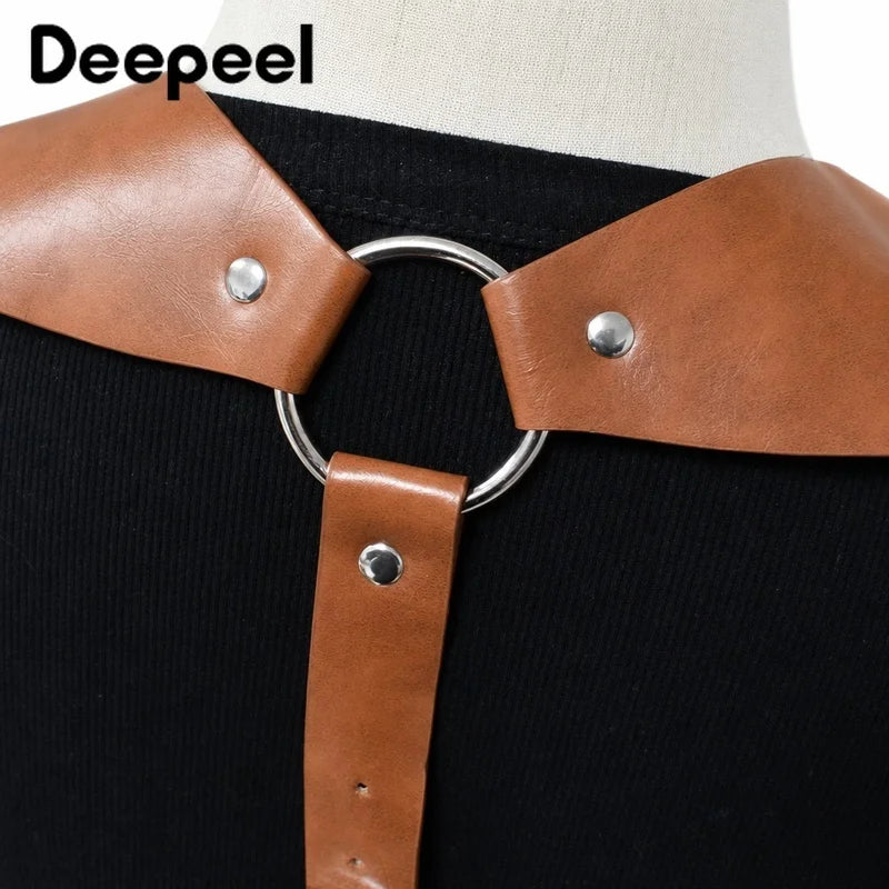 1Pc Women Fashion Punk Harness Belts Harajuku PU Leather Chest  Belt Suspenders for Gothic Waistband Clothing Accessories