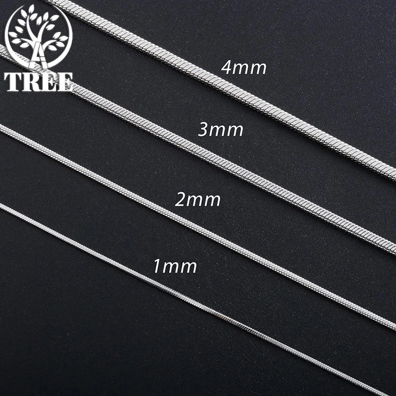 18K Gold Snake Chains Necklace 925 Sterling Silver Men's 1mm 2mm 3mm Chains Jewelry For Women Long Chains Accessories Gifts