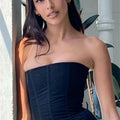 Tossy Mesh Backless Summer Vest Female Elegant Luxury Patchwork Strapless Solid Slim Streetwear Inner Sexy Y2k Tank Top Women's