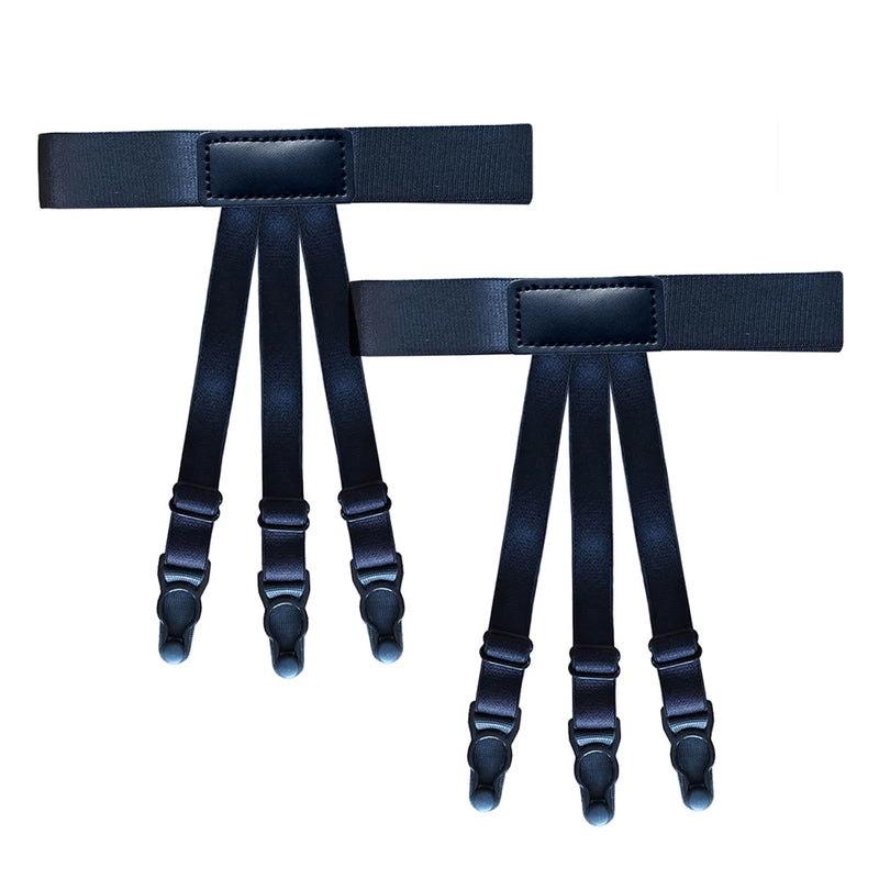 Hot Sell Classic Black Men Shirt Stays Belt With Non-slip Locking Clips Keep Shirt Tucked Leg Thigh Suspender Business Accessory