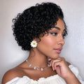 Short Pixie Cut Wig Curly Human Hair Wigs For Women 13X4X1 T Part Lace Transparent Deep Wave Lace Wig Preplucked
