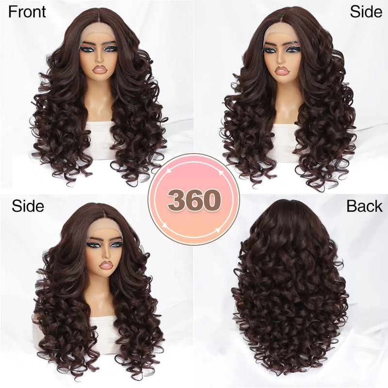 Lace Front Wigs Curly Latisha Synthetic High Quality Blonde Pink Blue Black White Red Brown Wig With Baby Hair For African Women
