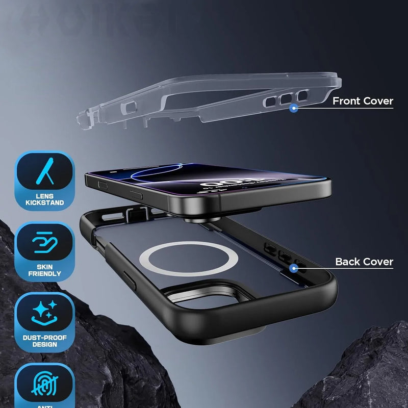Case For iPhone 17 Pro Max 16 Pro 15 Pro Max 14 13 12 Magsafe Magnetic Camera Protective Full Body Shockproof Protective Covers