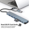 USB C Hub USB Splitter 8 in 1 USB Extender with 4 USB Port 1 USBC Port TF/SD Card Reader Audio Output Compatible for MacBook