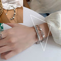 VENTFILLE 925 Sterling Silver Thai Silver Bracelet for Women Vintage Geometric Heart Love Lucky Punk Jewelry 2023 New Dropship