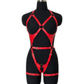 Goth Lingerie Set Women PU Leather Harness Fetish Garters Belts Full Underwear Suspenders Clothing Accessories