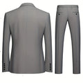 Men's Burgundy 2-Piece Suit Set (Blazer + Trousers Only, No Vest Included),Slim Fit Formal Business Wedding Party Jacket & Pants