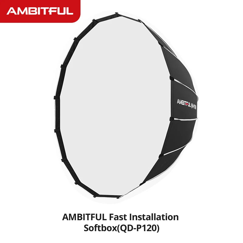 AMBITFUL P70 P90 P120 Bowens Mount Parabolic Deep Softbox with Quick Release Grid