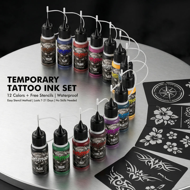 DM 1PC Colorful Temporary Juice Tattoo Paste Painless Body Paint Tattoo DIY Fake Tattoo 1 Week without Fading for Women Men