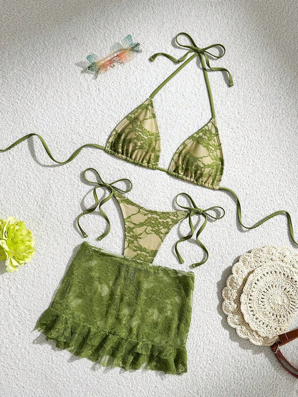 Swimwear Women Bikinis Set Backless Lace Up Bathing Suit | SAMAG