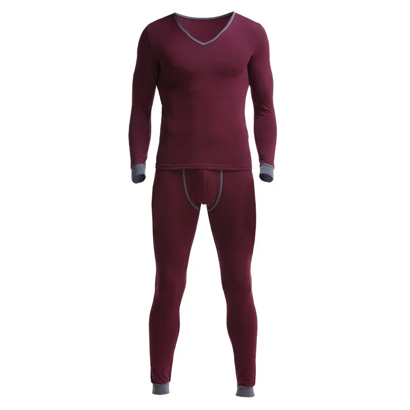 Element men thin cotton V-neck slim fit comfortable base coat long Johns basic thermal underwear set