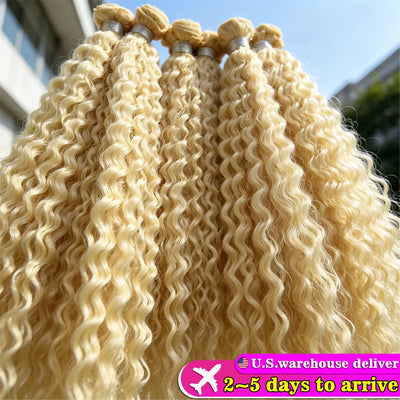 12A Human Hair 613 Blonde Bundles Deep Wave Unprocessed Brazilian Virgin Hair 1/3/4 Bundles Human Hair Extensions Quick Weave Human Hair