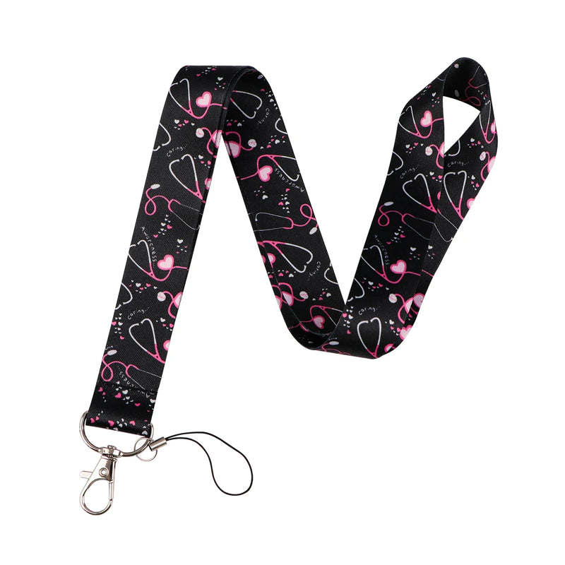 Heart Lanyard Simple Style Neck Strap for Key ID Card Cell Phone Straps Badge Holder DIY Hanging Rope Neckband Accessories