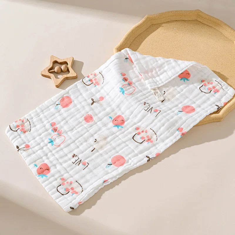 Gauze six-layer small towel pure cotton Class A baby gauze face towel burp towel seersucker bath towel saliva towel