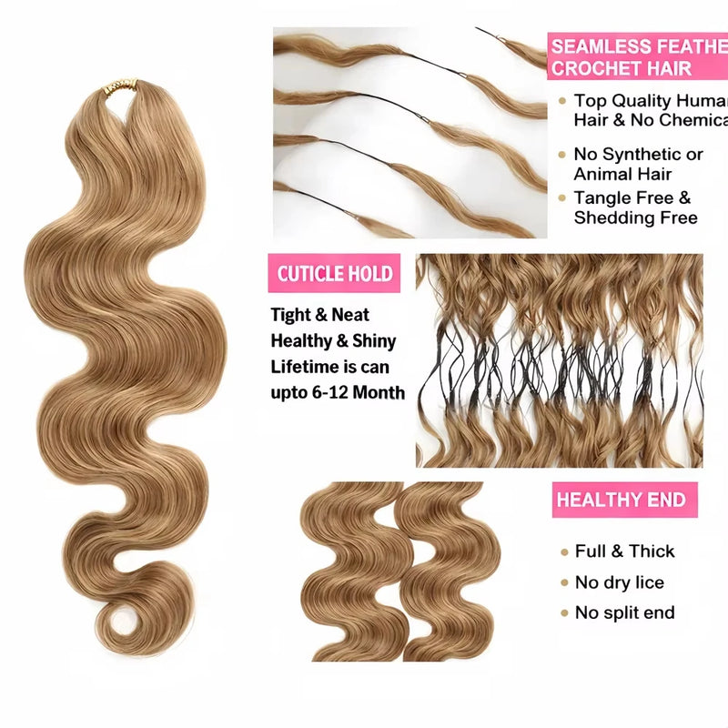 Honey Blonde Crochet Human Hair Body Wave Bundles Remy Hair Extensions Braiding Hair 15A Virgin for Braids Knotless Curls Bulk