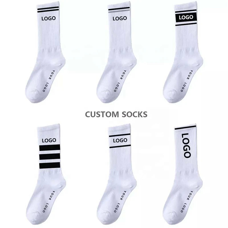 OEM Logo Crew Socks Men Running Sport Socks Cycle Athletic Custom Logo Basketball Socks
