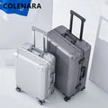 COLENARA High-quality Suitcase 20 Inches All Aluminum Magnesium Alloy Boarding Box 24" Men's Business Trolley Case Luggage