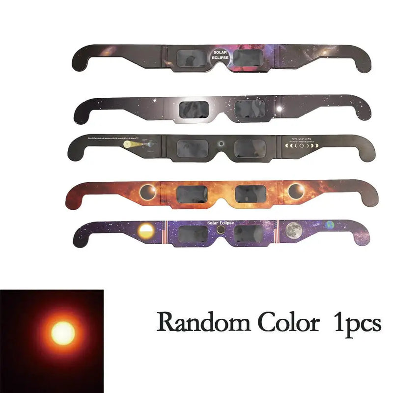 5/20pcs Paper Solar Eclipse Glasses Anti-uv Viewing Glasses Safe Shades Observation Solar Glasses Protect Eyes Random Color