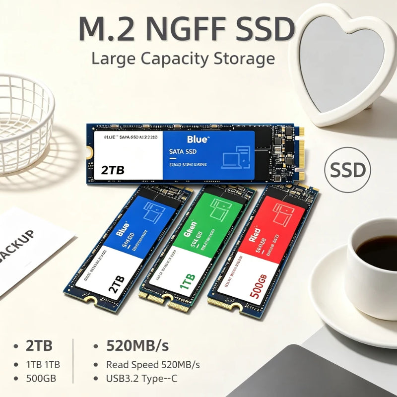 M2 Portable External SSD High Speed Fast Data Operation Large Capacity Mobile Storage Drive For Laptop Desktop PC Windows Mac