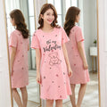 Women Large Size Pajamas Short-Sleeved Nightgown Cartoon | SAMAG