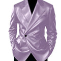 Men's Leather Blazer Slim Fit Faux Suit Jacket Formal - View 10 | SAMAG