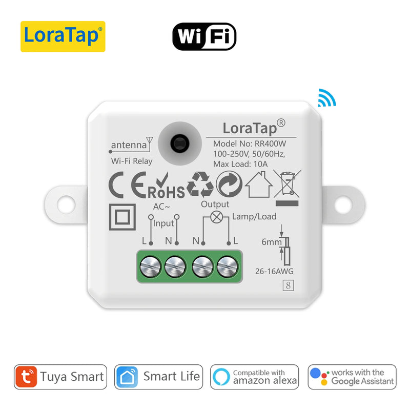 Tuya Smart Life Tiny WiFi Socket Module Light Switch, App Remote Control, Voice Control, Work with Google Home Echo Alexa