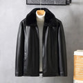 Autumn Winter New Men's Thickened Leather Jackets Fashion Solid Plush PU Leather Coats High Quality Men Warm Windbreaker Jackets