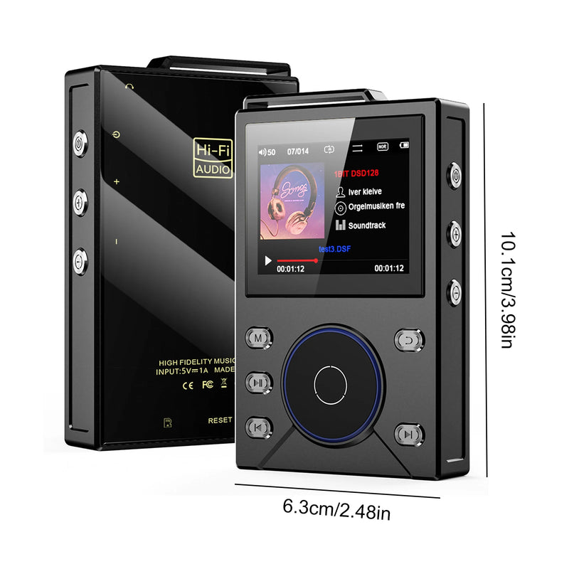 2.4 Inch LCD Screen HiFi MP3 Player Portable Digital Audio Walkman High‑Fidelity Music Player for Travel Commute Camping