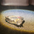 Pure 18K Gold Moissanite Ring for Women with Gemstones Couples Wedding Engagement Jewelry Valentine's Day - Visuel 3 | SAMAG
