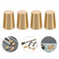4 pc Wooden Base Brass Feet Crafts Anti Skid Tray Legs Pad Cutting Board Decorative Box Feet Jewelry Case Hardware Furniture