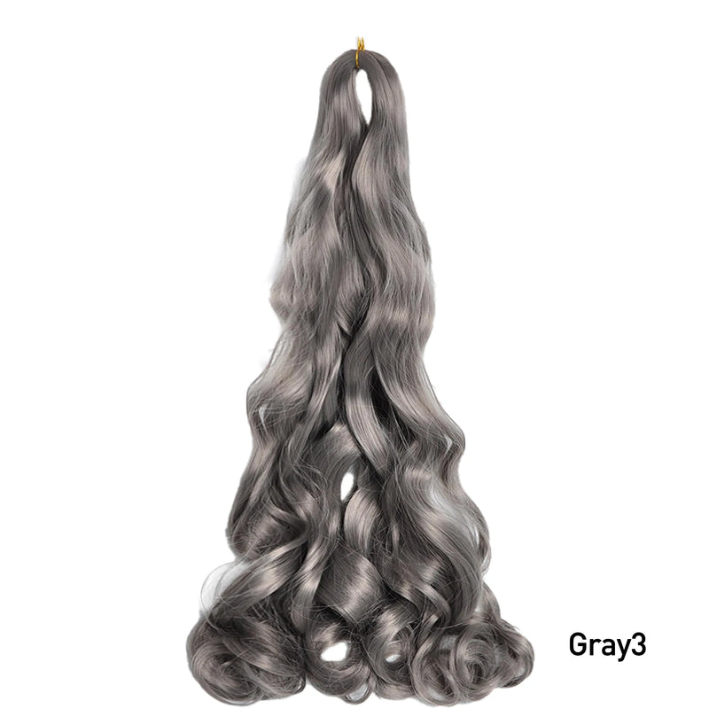 Loose Wave Braiding Hair Extensions 24" Synthetic Spiral Curls Braids Hair Pre Stretched Bouncy Braid French Curls Braiding Hair